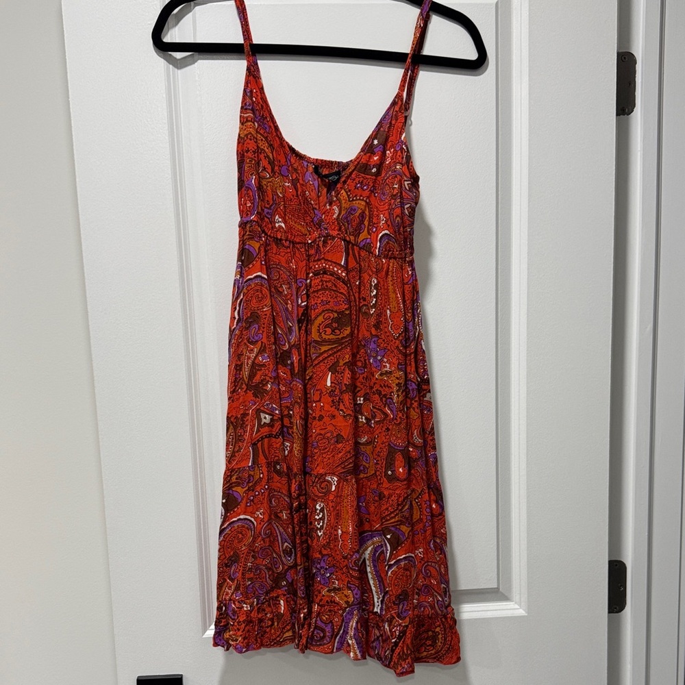 Forever 21 Red and Purple Paisley Mini Dress